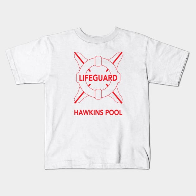 Lifeguard - Hawkins Pool Tribute Kids T-Shirt by Gimmickbydesign